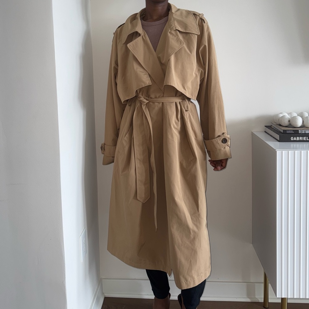 NWT Abercrombie & Fitch Classic Trench Coat in Tan - Picture 9 of 12